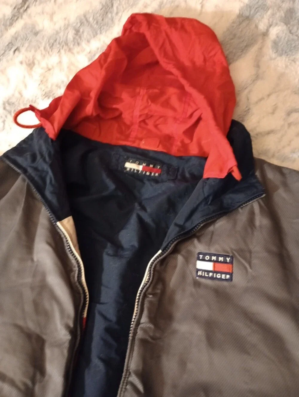 VTG Reversible Colorblock Windbreaker Puffer & Hidden Hood Jacket- Unisex Style